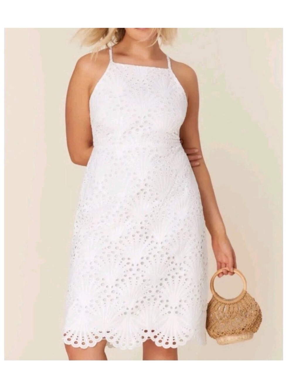Andie Swimwear The Roatan White Midi Eyelet Dress Size M BRAND NEW WITH TAG